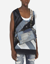 Load image into Gallery viewer, Patchwork denim edge crossbody bag