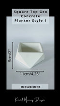 Load image into Gallery viewer, Square Top Geometric Concrete Planter Style 1 for Succulents, Cactus and Small Plants
