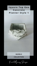 Load image into Gallery viewer, Square Top Geometric Concrete Planter Style 1 for Succulents, Cactus and Small Plants
