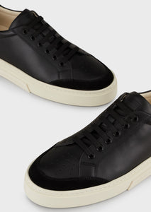 Leather sneakers with contrasting inserts