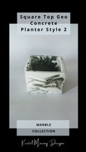 Load image into Gallery viewer, Square Top Geometric Concrete Planter Style 2 for Succulents, Cactus and Small Plants
