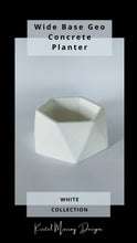 Load image into Gallery viewer, Wide Base Geometric Concrete Planter for Succulents, Cactus or Small Plants
