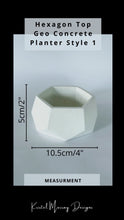 Load image into Gallery viewer, Hexagon Top Geometric Concrete Planter Style 1 for Succulents, Cactus and Small Plants
