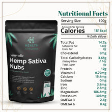 Load image into Gallery viewer, Health Horizons Hemp Ayurvedic Sativa Nubs/Hemp Hearts, Raw Shelled Hemp Seeds 500 gm
