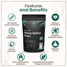 Load image into Gallery viewer, Health Horizons Hemp Ayurvedic Sativa Nubs/Hemp Hearts, Raw Shelled Hemp Seeds 500 gm

