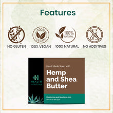 Load image into Gallery viewer, Health Horizons Natural Handmande Hemp &amp; Shea Butter Soap 100gm
