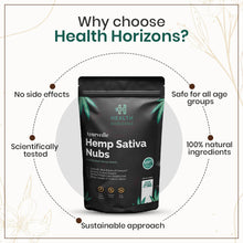Load image into Gallery viewer, Health Horizons Hemp Ayurvedic Sativa Nubs/Hemp Hearts, Raw Shelled Hemp Seeds 500 gm
